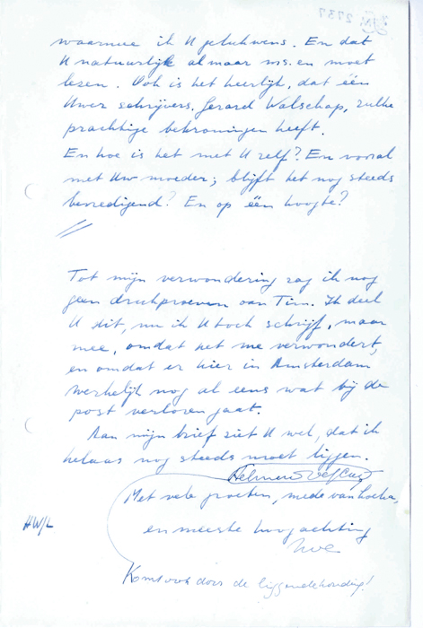 1954. Brief aan A.A.M Stols